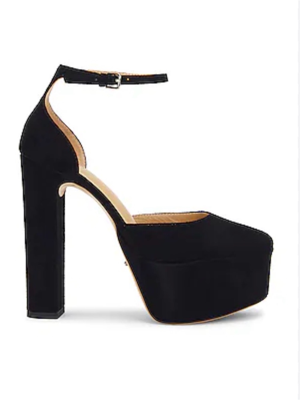 Tony Bianco Jagged Platform Mary Jane Heels Black Suede Ankle Strap Size 7